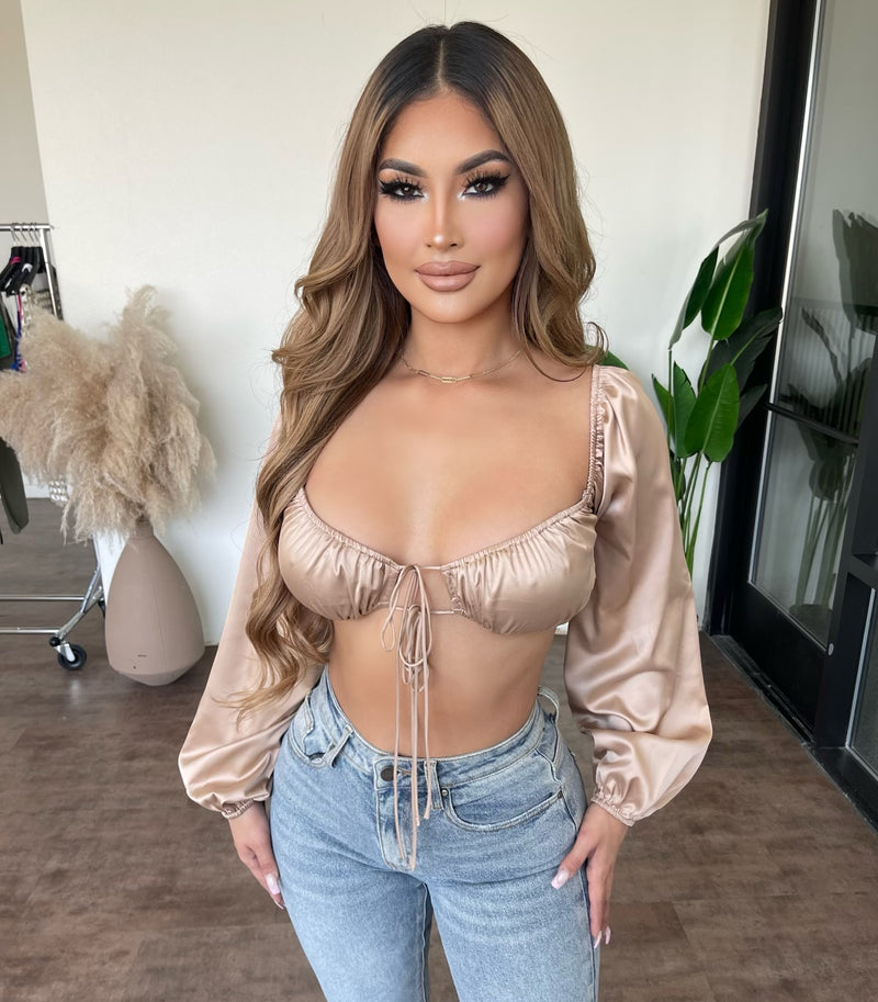 Margot Cropped Top(Taupe)