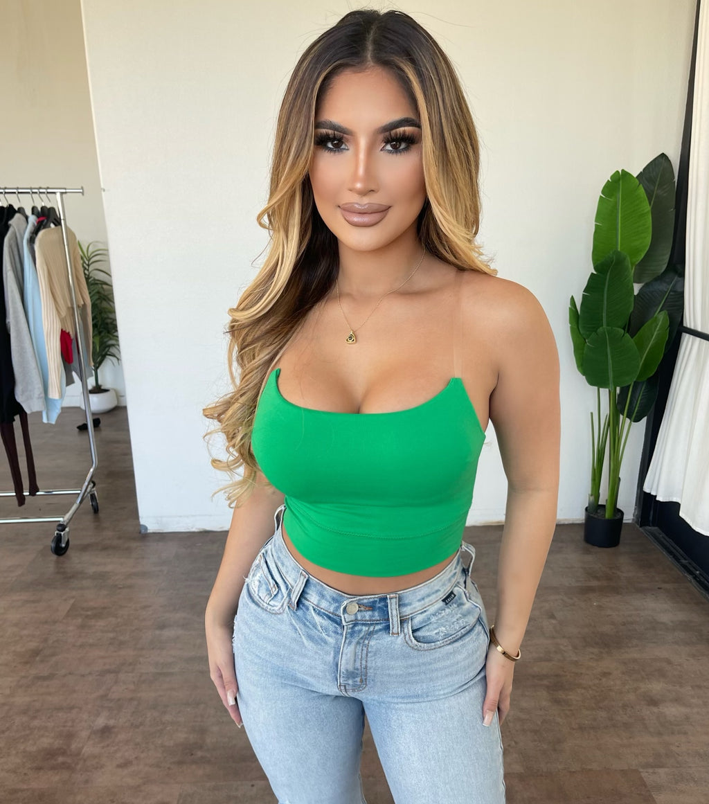 Chris Clear Strap Top(Kelly Green)