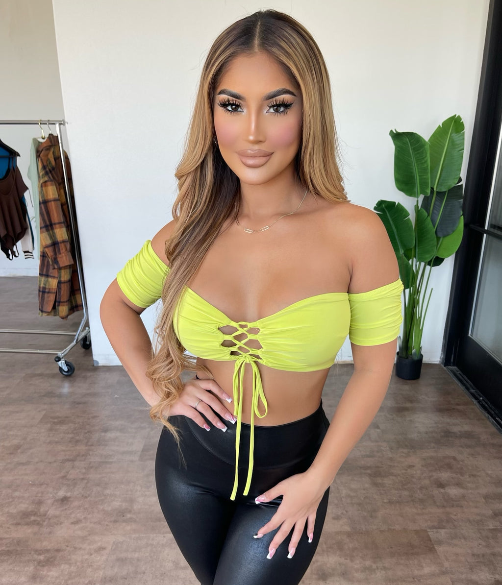 Tina Cropped Top (Lime)