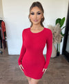 Katrina Long Sleeve Dress(Red)