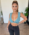Mabel Cropped Top(Turquoise)