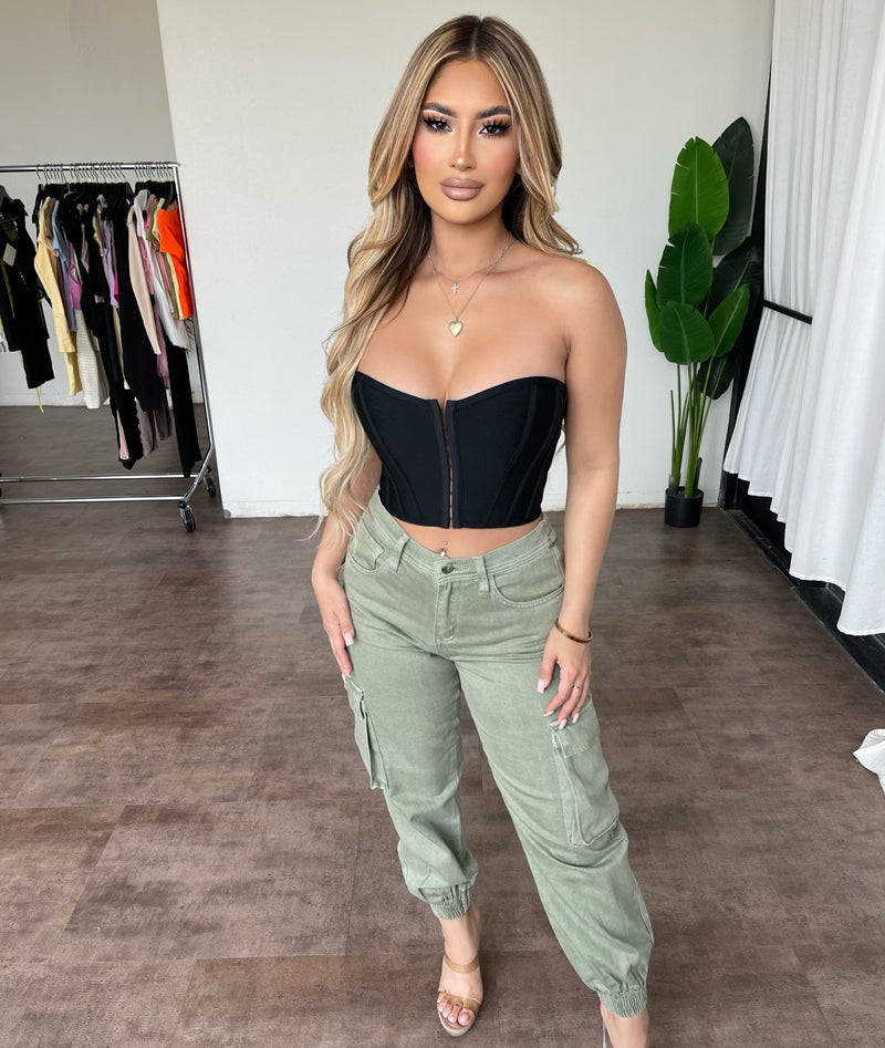 Stacy Cargo Pants(Olive)