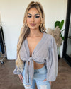 Brielle Knot Top(Heather Grey)
