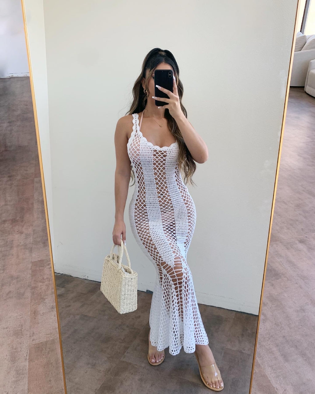 Chloe Bikini Cover Up Dress(White)