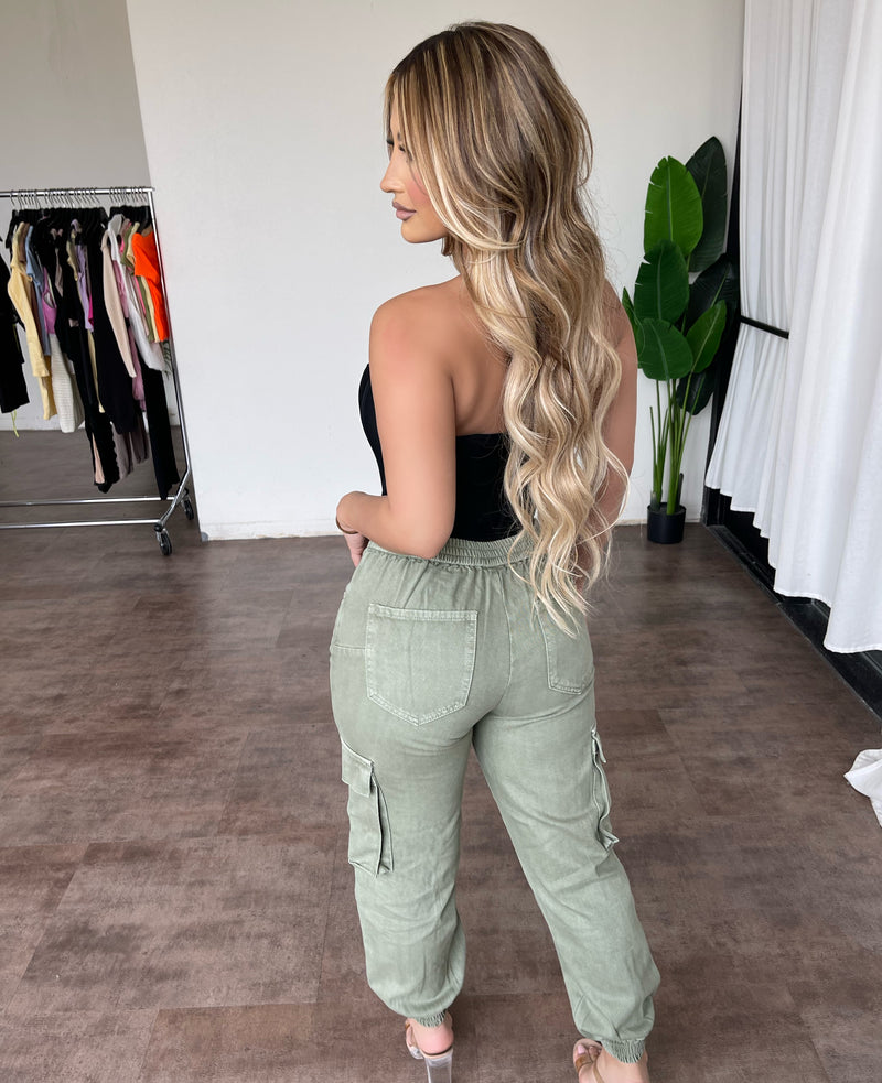 Stacy Cargo Pants(Olive)
